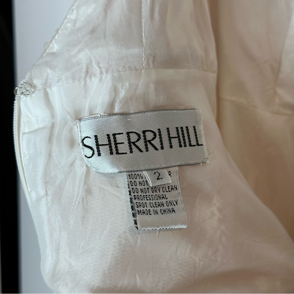 Sherri Hill Ivory mini sequin lace cocktail dress size 2 dress style #2957 - Picture 9 of 10